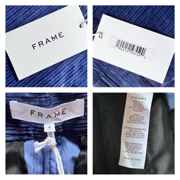 New! FRAME Denim Perfect Trouser Velvet Corduroy Straight Pants - Picture 11 of 11